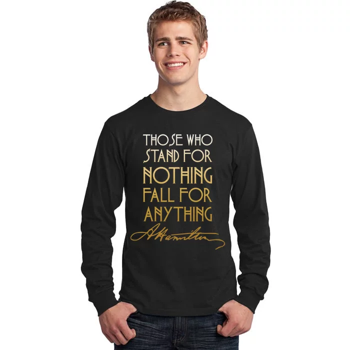 Alexander Hamilton Quote Signature Tall Long Sleeve T-Shirt