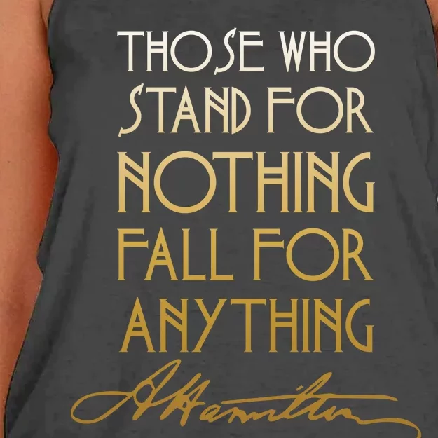 Alexander Hamilton Quote Signature Women's Knotted Racerback Tank