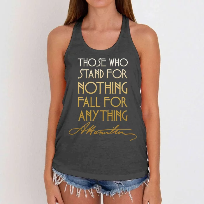 Alexander Hamilton Quote Signature Women's Knotted Racerback Tank