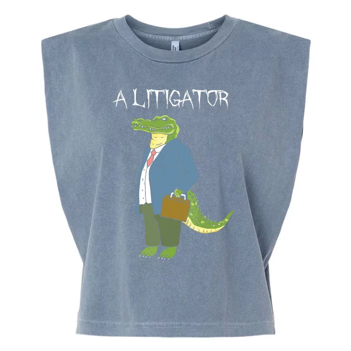 A Litigator Funny Alligator Attorney Alitigator Garment-Dyed Women's Muscle Tee