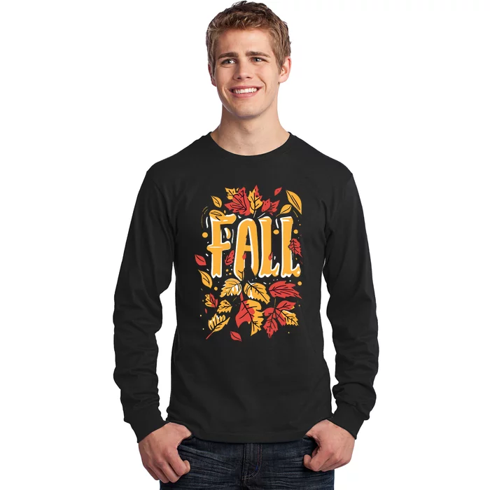 Autumn Leaves Fall Season Theme Long Sleeve Shirt