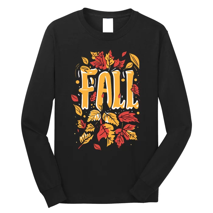 Autumn Leaves Fall Season Theme Long Sleeve Shirt