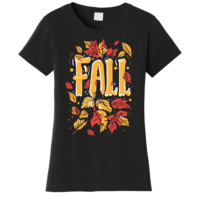 Autumn Leaves Fall Season Theme Women's T-Shirt