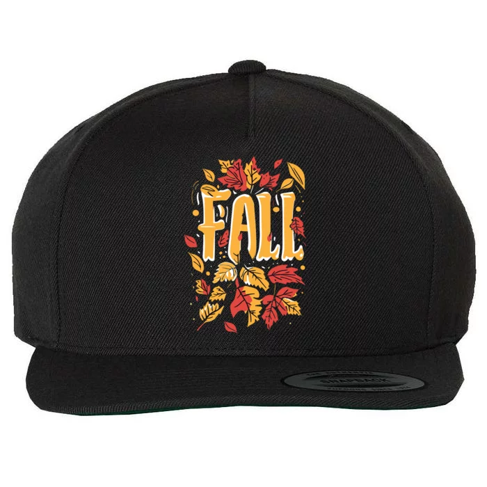 Autumn Leaves Fall Season Theme Wool Snapback Cap