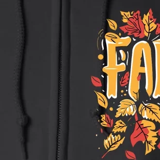 Autumn Leaves Fall Season Theme Full Zip Hoodie