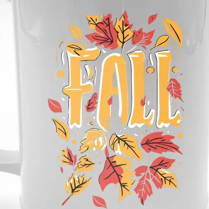 Autumn Leaves Fall Season Theme Front & Back Beer Stein