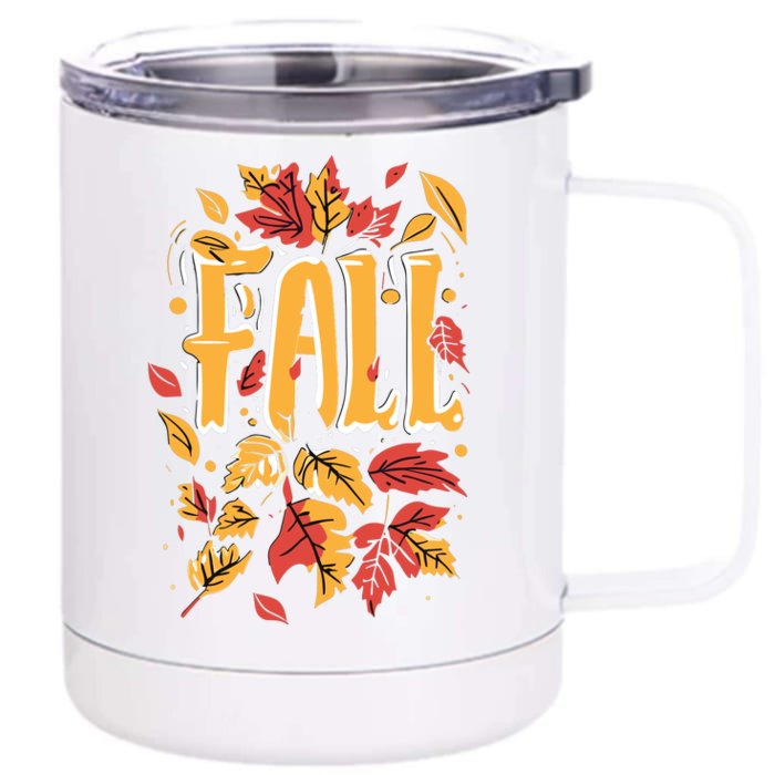 Autumn Leaves Fall Season Theme Front & Back 12oz Stainless Steel Tumbler Cup