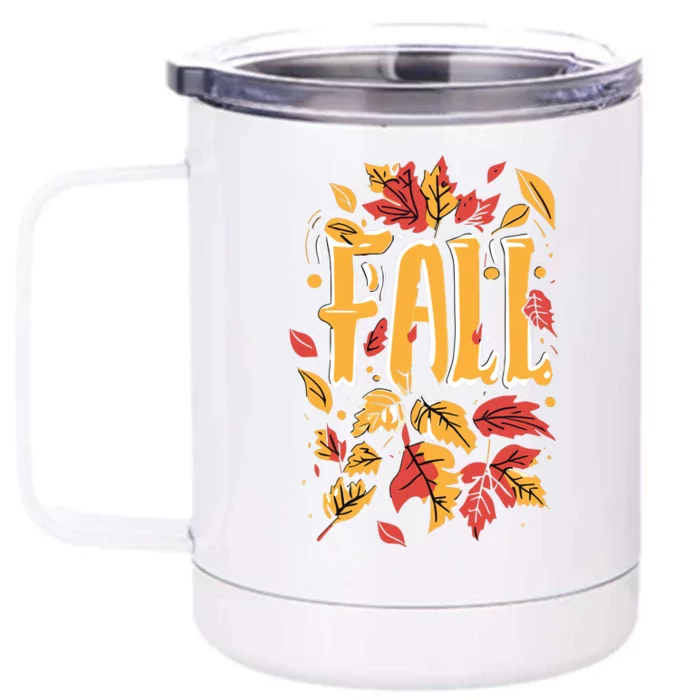 Autumn Leaves Fall Season Theme Front & Back 12oz Stainless Steel Tumbler Cup