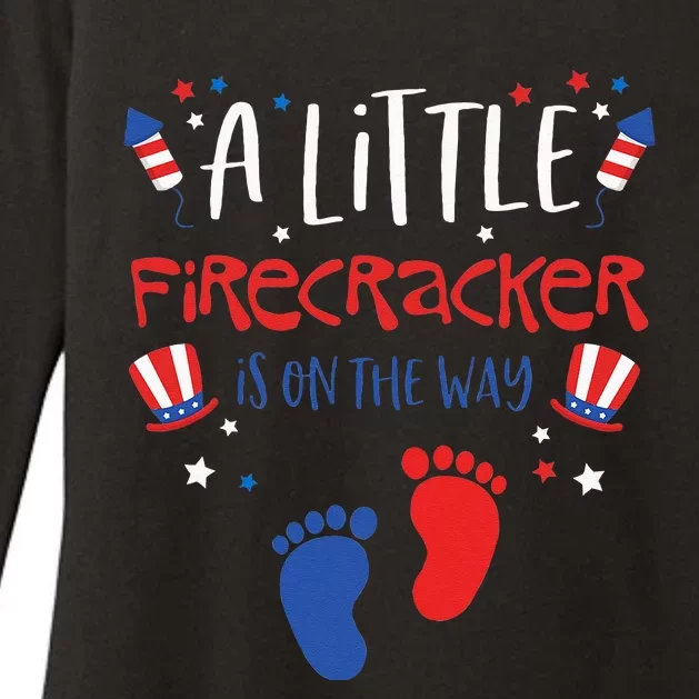 A Little Firecracker Is On The Way 4th Of July Pregnancy Womens CVC Long Sleeve Shirt