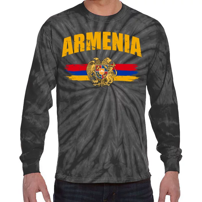 Armenia Logo Flag Tie-Dye Long Sleeve Shirt