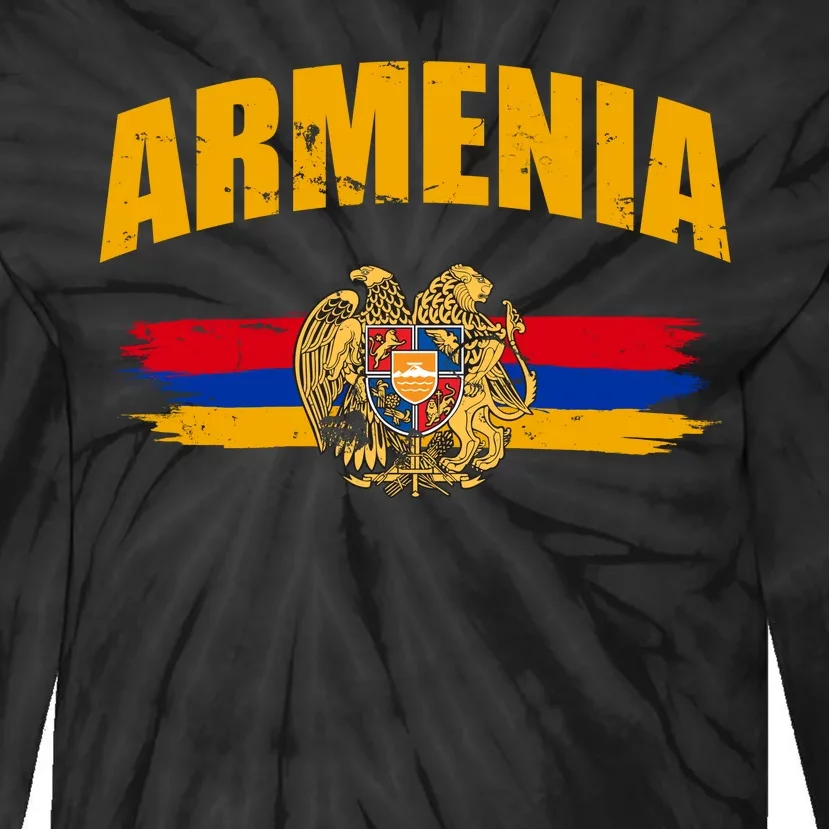 Armenia Logo Flag Tie-Dye Long Sleeve Shirt