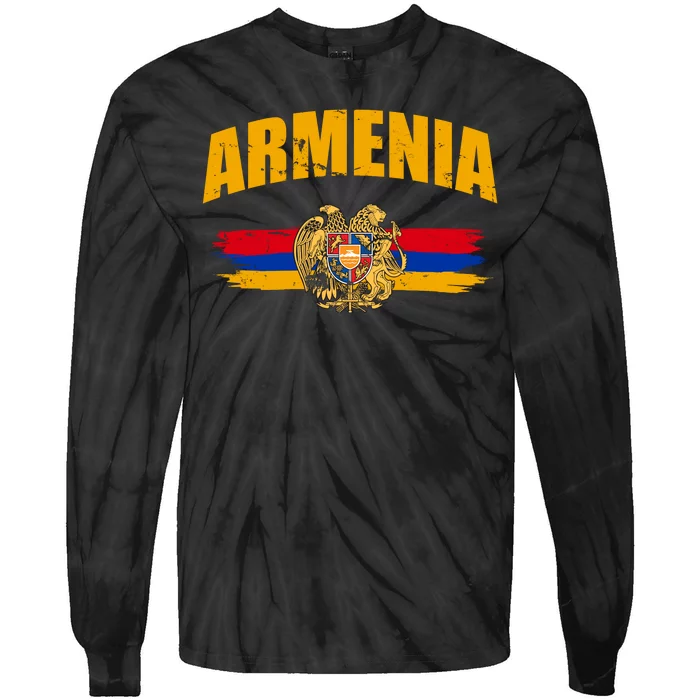 Armenia Logo Flag Tie-Dye Long Sleeve Shirt