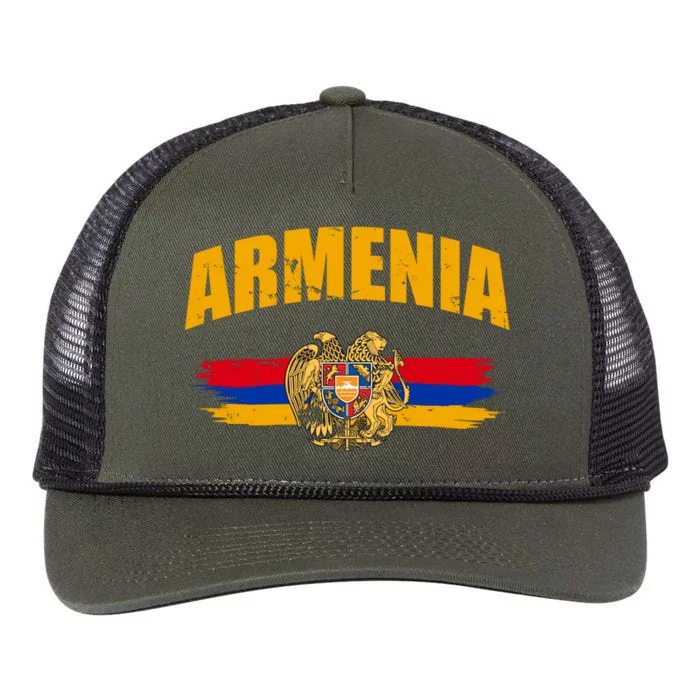 Armenia Logo Flag Retro Rope Trucker Hat Cap