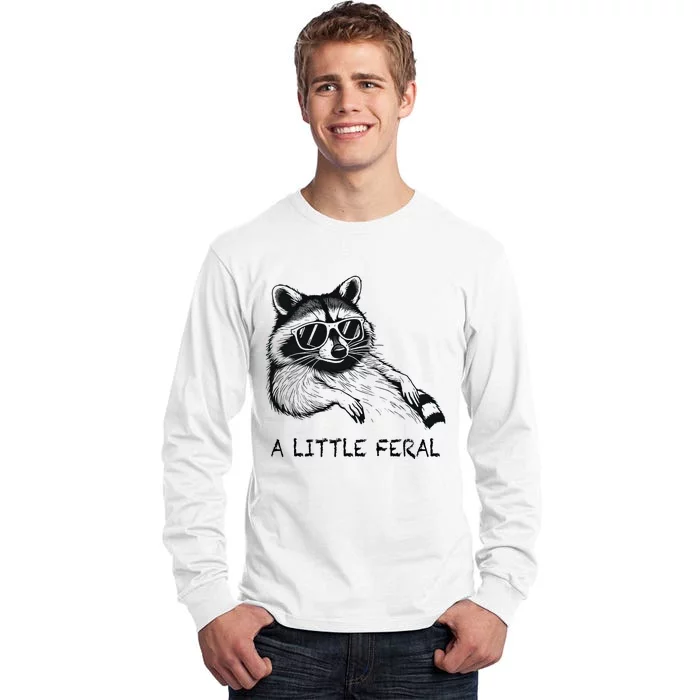 A Little Feral Raccoon With Moon Animal Raccoon Trash Panda Tall Long Sleeve T-Shirt