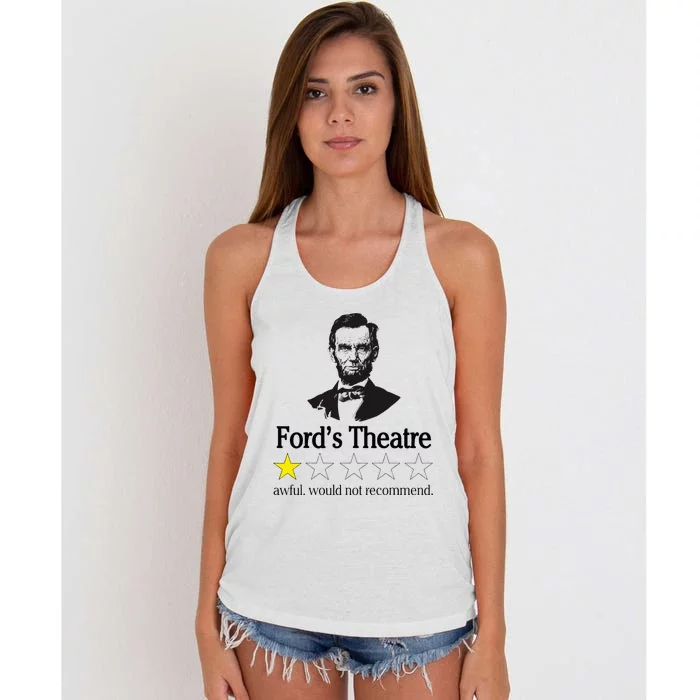 Abraham Lincoln FordS Theatre Awful Would Not Recommend Women's Knotted Racerback Tank