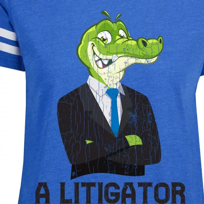 A Litigator Funny Lawyer Attorney Law School Graphic Funny Gift Enza Ladies Jersey Football T-Shirt