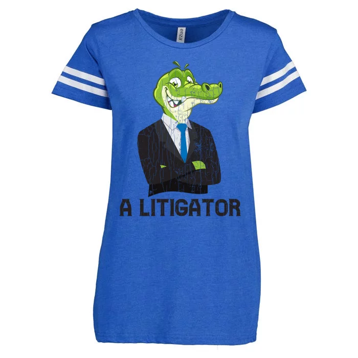 A Litigator Funny Lawyer Attorney Law School Graphic Funny Gift Enza Ladies Jersey Football T-Shirt