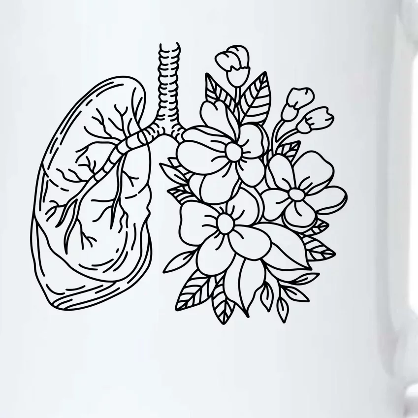 Anatomical Lung Floral Flower Black Color Changing Mug