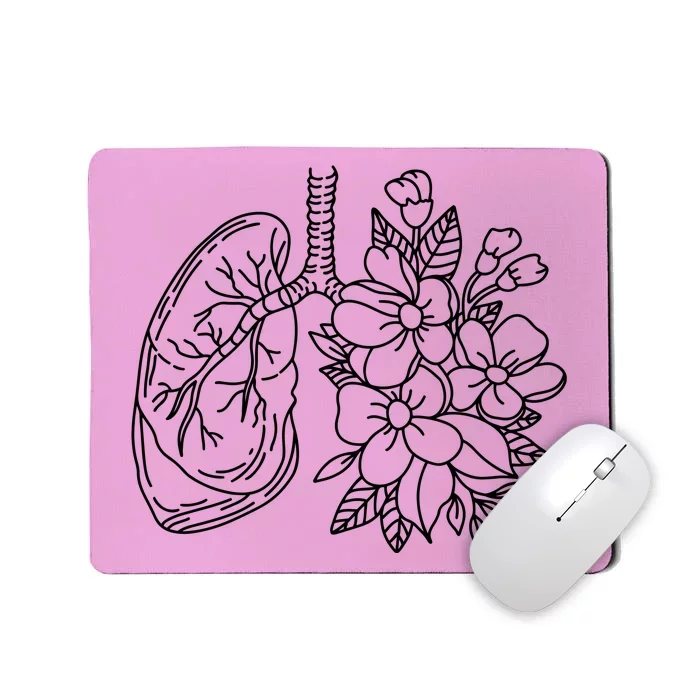 Anatomical Lung Floral Flower Mousepad