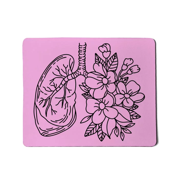 Anatomical Lung Floral Flower Mousepad