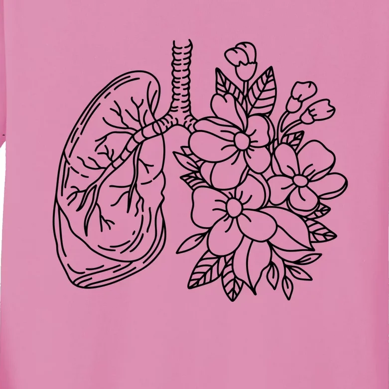 Anatomical Lung Floral Flower Kids Long Sleeve Shirt