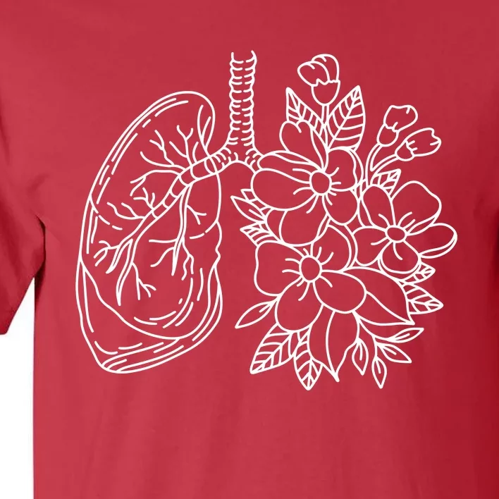 Anatomical Lung Floral Flower Tall T-Shirt