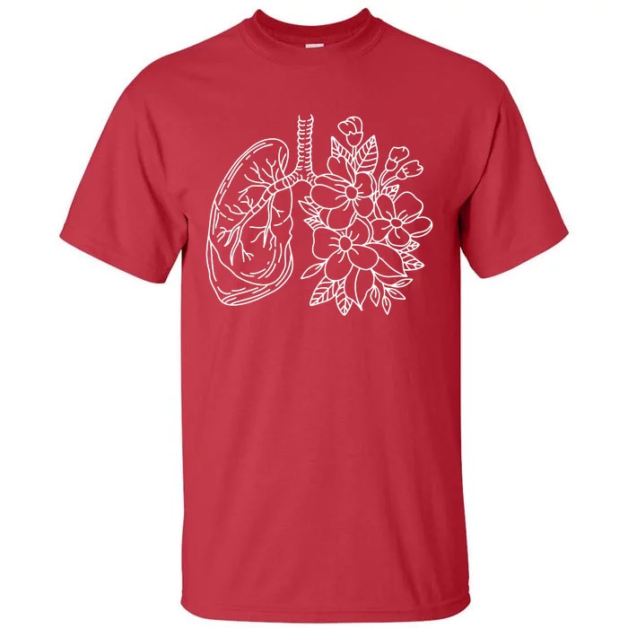 Anatomical Lung Floral Flower Tall T-Shirt