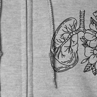 Anatomical Lung Floral Flower Full Zip Hoodie