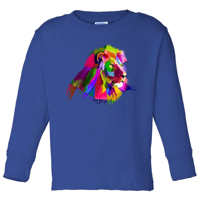 Africa Lion Face Gift Colorful South Animals Safari Hoody Toddler Long Sleeve Shirt