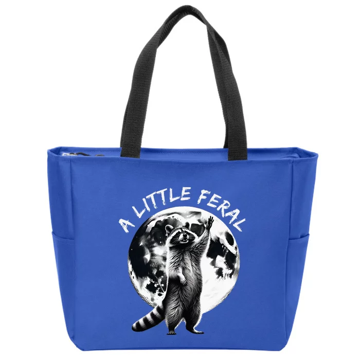 A Little Feral Racoons Howling At The Moon Racoons Meme Zip Tote Bag