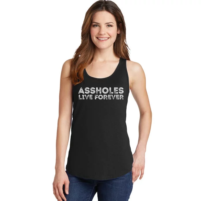 Assholes Live Forever | Stylish Goth Typography Ladies Essential Tank