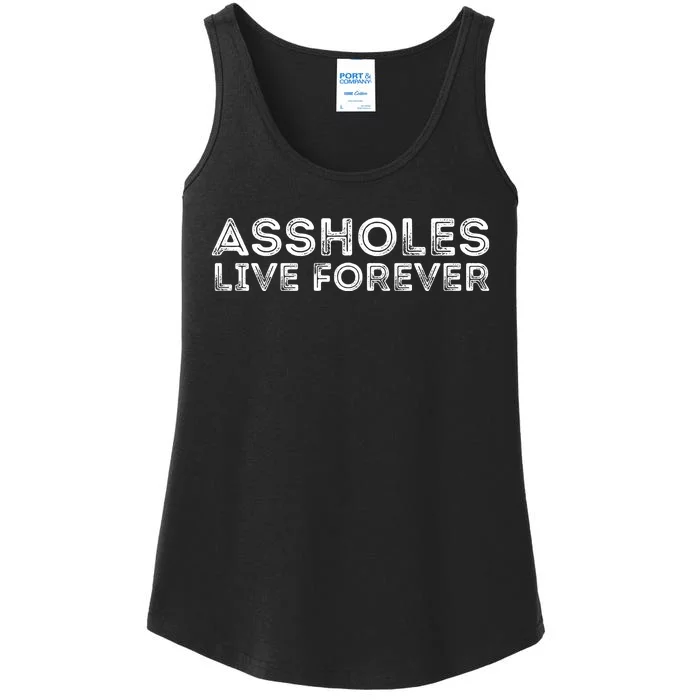 Assholes Live Forever | Stylish Goth Typography Ladies Essential Tank