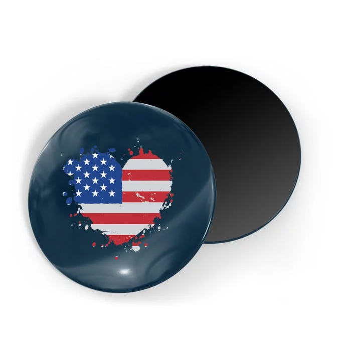 America Love Flag USA Heart 4th Of July American Proud Magnet