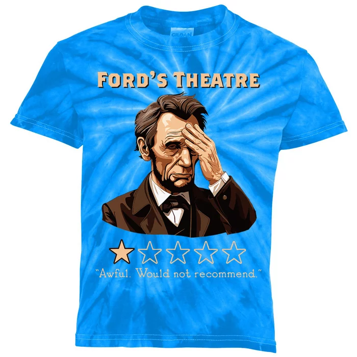 Abraham Lincoln Ford's Theatre Rating Funny Kids Tie-Dye T-Shirt