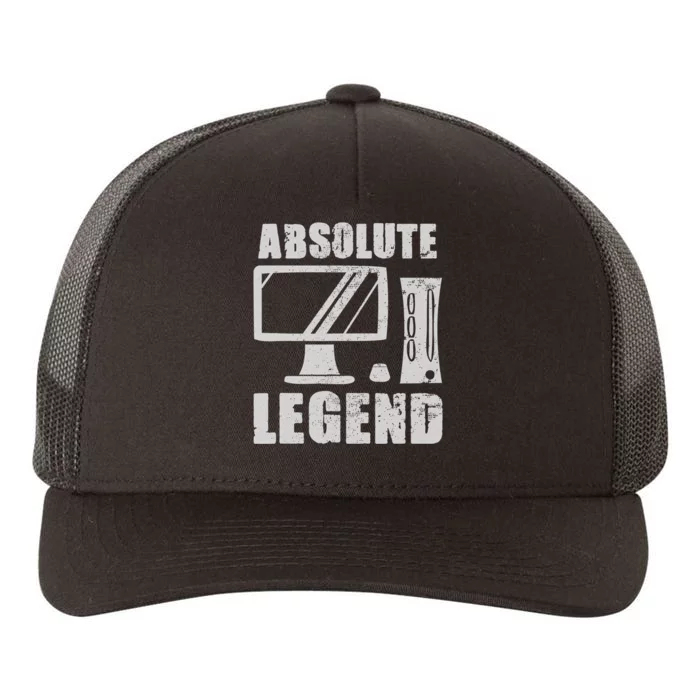 Absolute Legend Funny Video Game Player Quote PC Gaming Yupoong Adult 5-Panel Trucker Hat