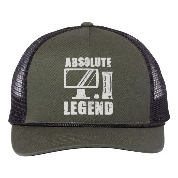 Absolute Legend Funny Video Game Player Quote PC Gaming Retro Rope Trucker Hat Cap