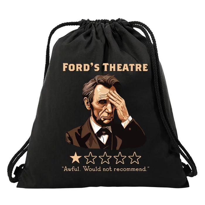 Abraham Lincoln Fords Theatre Rating Funny Drawstring Bag