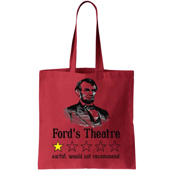 Abraham Lincoln Fords Theatre Rating Tote Bag