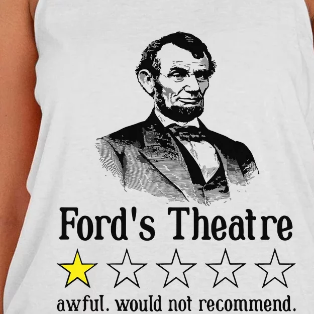 Abraham Lincoln Fords Theatre Rating Women's Knotted Racerback Tank