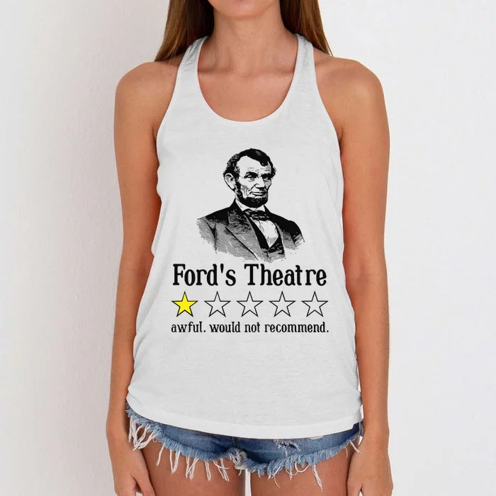 Abraham Lincoln Fords Theatre Rating Women's Knotted Racerback Tank