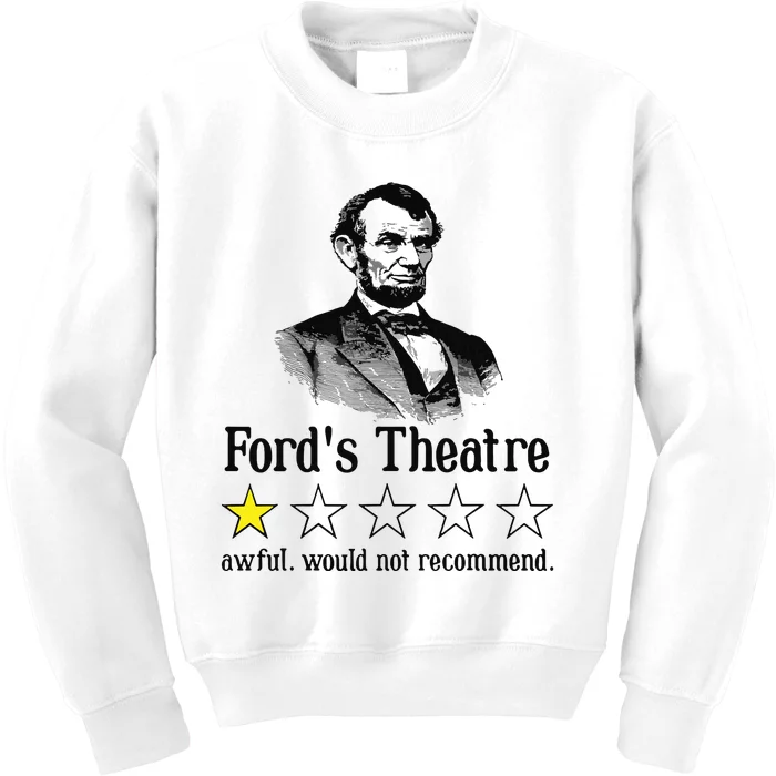 Abraham Lincoln Fords Theatre Rating Kids Sweatshirt