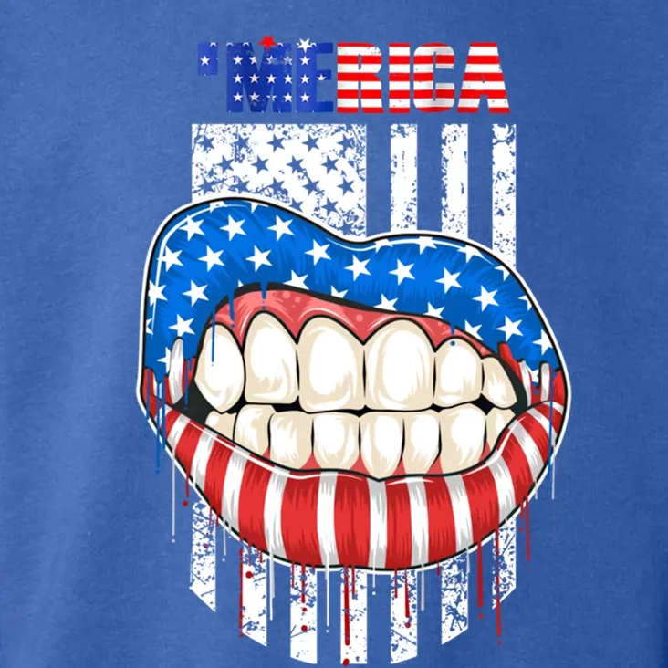 America Lips Flag 4th Of July Independence Day Memorial Day Meaningful Gift Toddler Hoodie