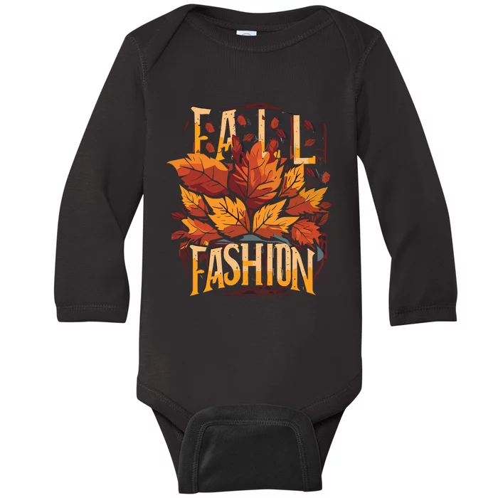 Autumn Leaves Fall Fashion Baby Long Sleeve Bodysuit