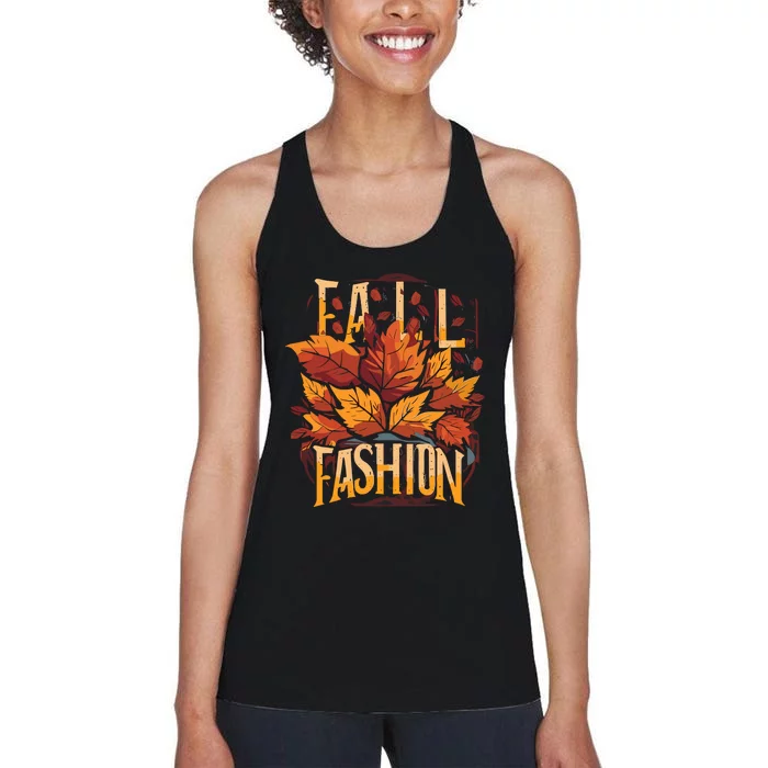 Autumn Leaves Fall Fashion Women's Racerback Tank