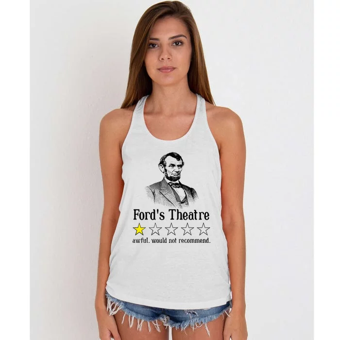 Abraham Lincoln FordS Theatre Rating Women's Knotted Racerback Tank