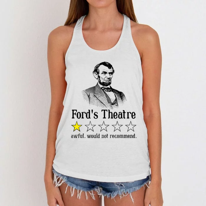 Abraham Lincoln FordS Theatre Rating Women's Knotted Racerback Tank