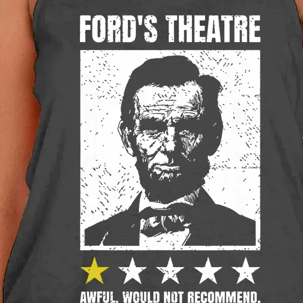 Abraham Lincoln Fords Theatre Awful Would Not Recommend Women's Knotted Racerback Tank