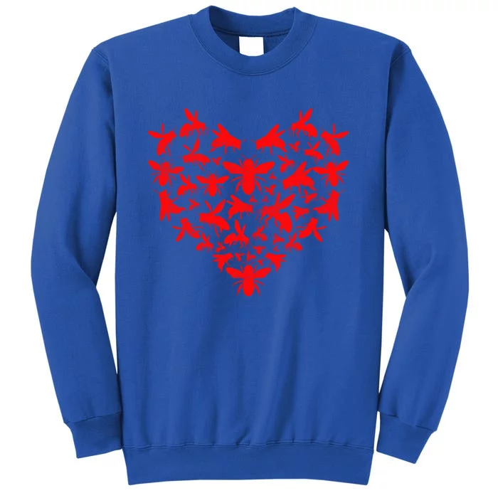 Animals Lover Funny Bee Heart Valentine's Day Gift Tall Sweatshirt