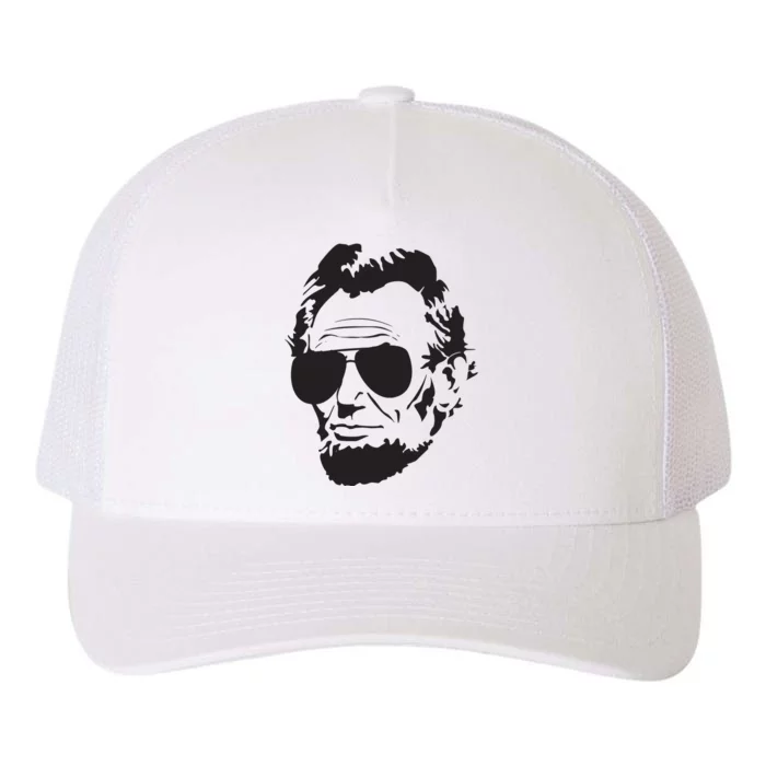 Abe Lincoln Funny Abraham Lincoln Portrait With Sunglasses Yupoong Adult 5-Panel Trucker Hat