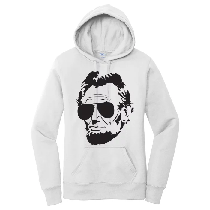 Abe Lincoln Funny Abraham Lincoln Portrait With Sunglasses Women's Pullover Hoodie